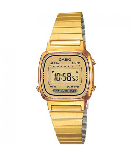 Reloj Casio Retro Collection plateado con pantalla dorada A158WEA-9EF.