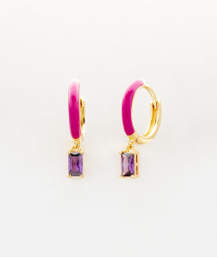 Aros Enamel Purple|joyeria Mezea by Brelery