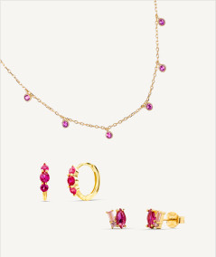 Pack joyas Rubi | conjunto de joyas con piedra roja