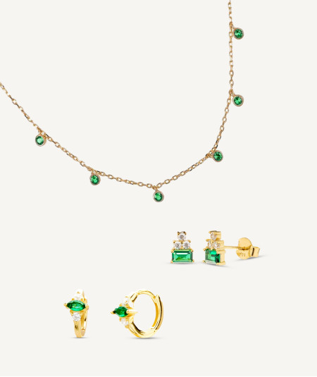 conjunto de joyas con piedras verdes joyerias mezea